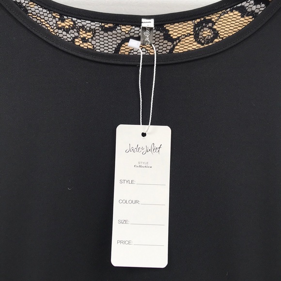 Black and Gold Lace-Paneled Party Dress - Picture 6 of 7